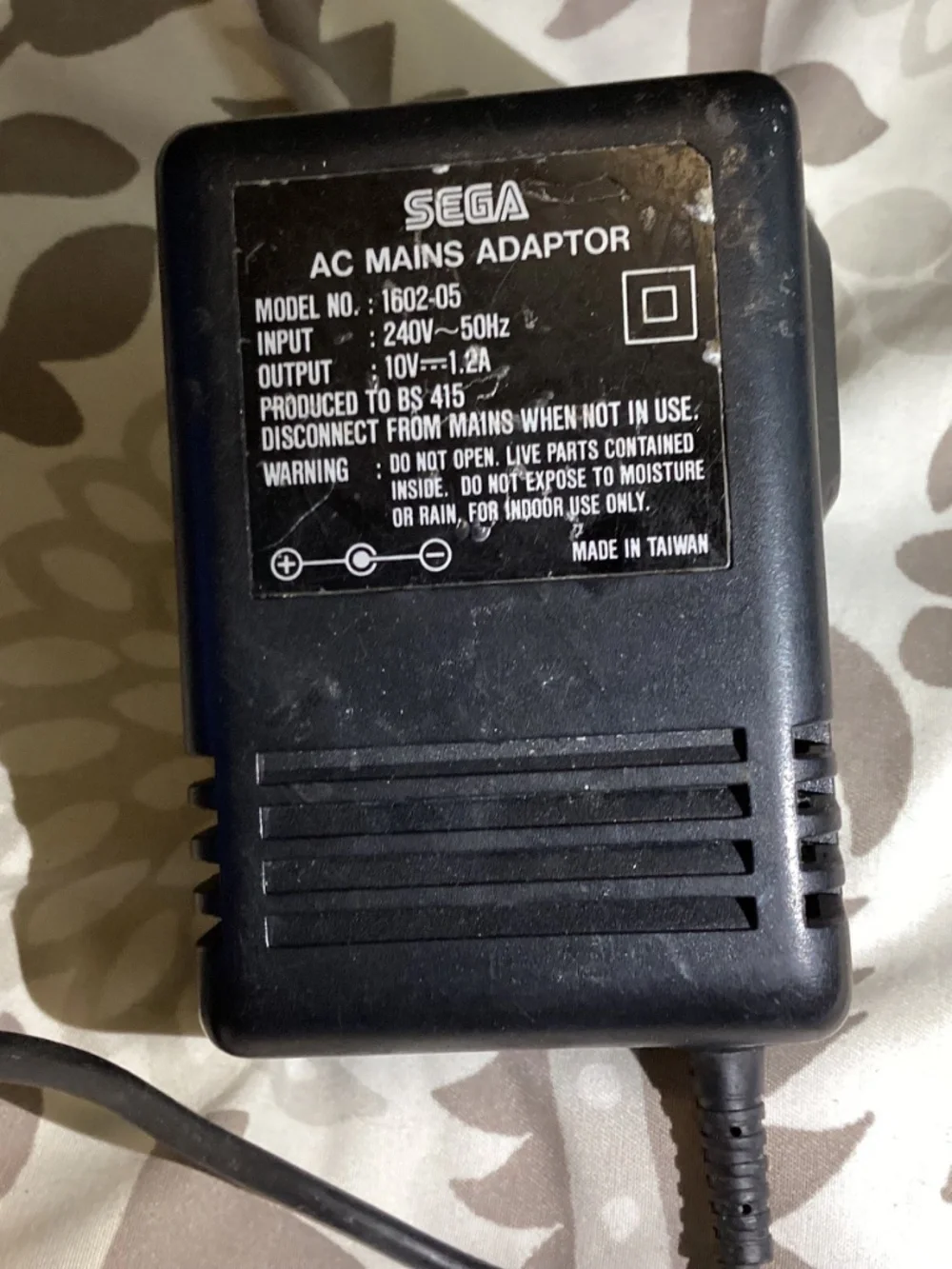 Sega Mega Drive & Game Gear Power Supply Official 10V AC Mains Adapter 1602-05